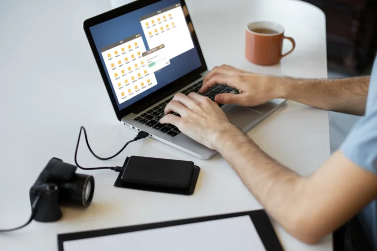 Illustration of a person learning essential digital skills on a laptop in 2025