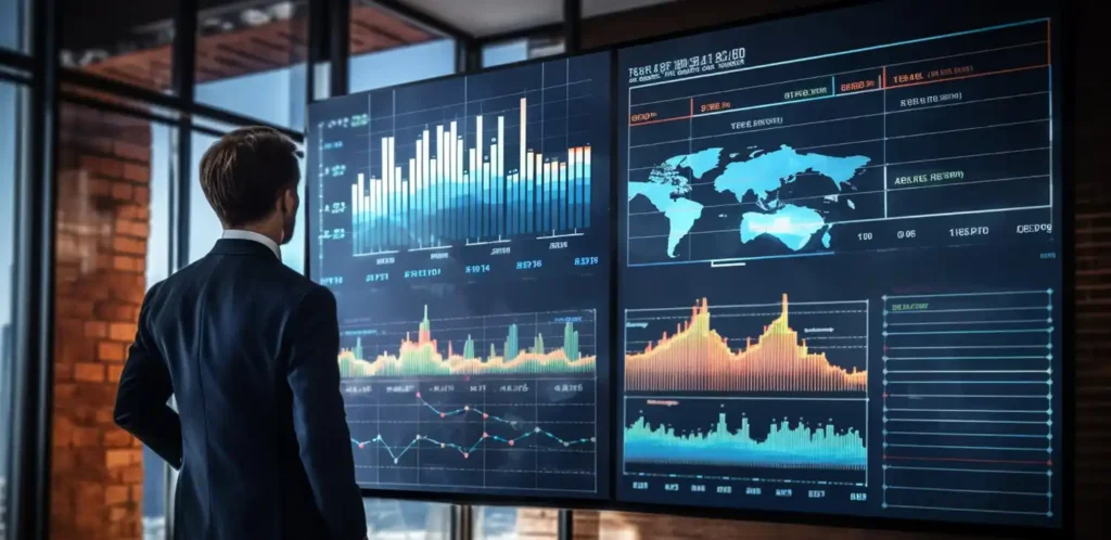 Remote data analyst analyzing business trends in the US